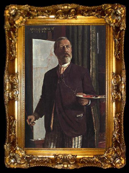 framed  Arnold Bocklin Self-Portrait in his Studio, ta009-2